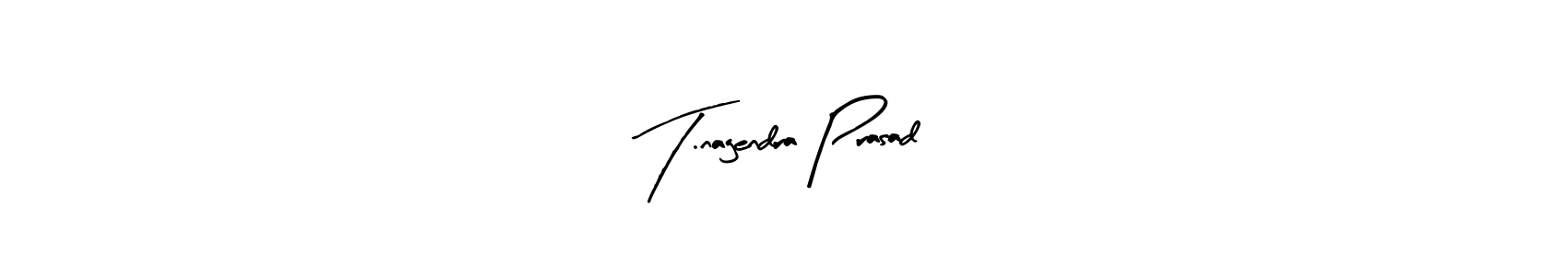 Arty Signature is a professional signature style that is perfect for those who want to add a touch of class to their signature. It is also a great choice for those who want to make their signature more unique. Get T.nagendra Prasad name to fancy signature for free. T.nagendra Prasad signature style 8 images and pictures png
