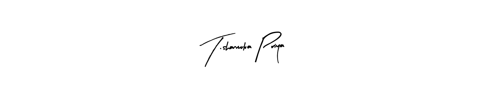 How to make T.shanmuka Priya name signature. Use Arty Signature style for creating short signs online. This is the latest handwritten sign. T.shanmuka Priya signature style 8 images and pictures png
