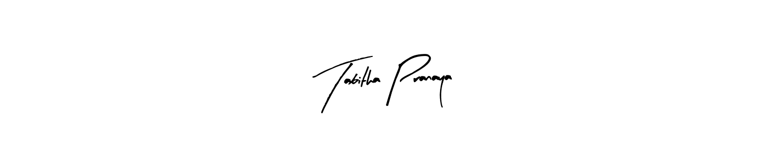 Tabitha Pranaya stylish signature style. Best Handwritten Sign (Arty Signature) for my name. Handwritten Signature Collection Ideas for my name Tabitha Pranaya. Tabitha Pranaya signature style 8 images and pictures png