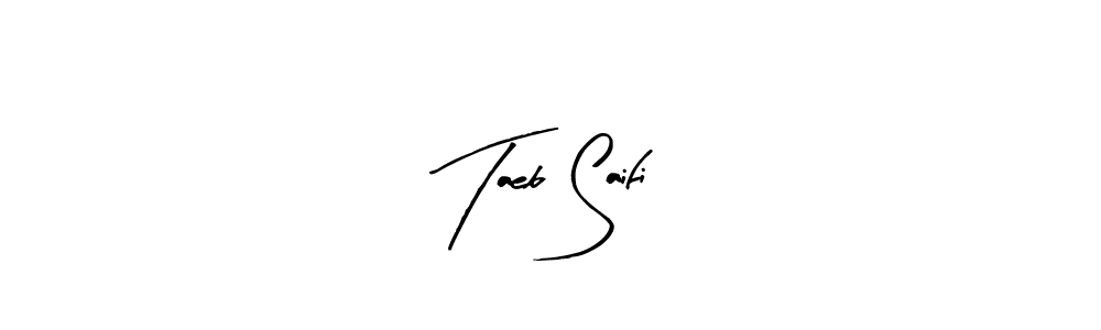 Similarly Arty Signature is the best handwritten signature design. Signature creator online .You can use it as an online autograph creator for name Taeb Saifi. Taeb Saifi signature style 8 images and pictures png