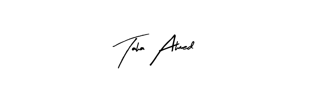 You should practise on your own different ways (Arty Signature) to write your name (Taha Ahmed) in signature. don't let someone else do it for you. Taha Ahmed signature style 8 images and pictures png