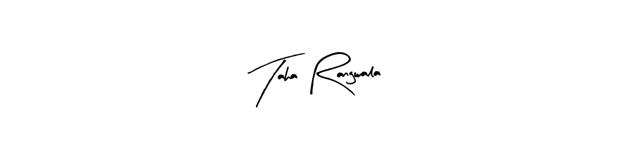 Similarly Arty Signature is the best handwritten signature design. Signature creator online .You can use it as an online autograph creator for name Taha Rangwala. Taha Rangwala signature style 8 images and pictures png