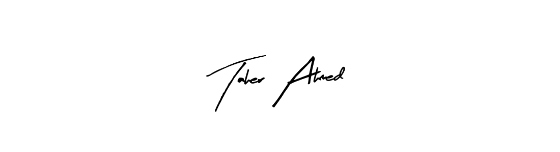 Also we have Taher Ahmed name is the best signature style. Create professional handwritten signature collection using Arty Signature autograph style. Taher Ahmed signature style 8 images and pictures png