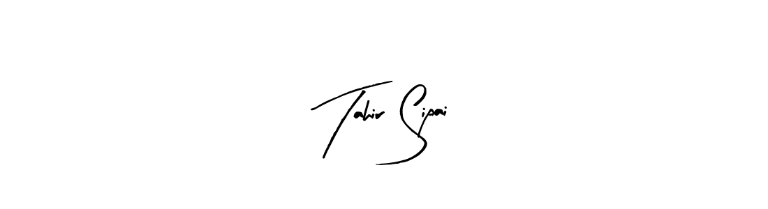 The best way (Arty Signature) to make a short signature is to pick only two or three words in your name. The name Tahir Sipai include a total of six letters. For converting this name. Tahir Sipai signature style 8 images and pictures png