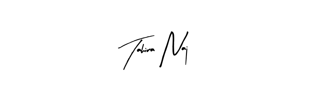 How to make Tahira Naj name signature. Use Arty Signature style for creating short signs online. This is the latest handwritten sign. Tahira Naj signature style 8 images and pictures png