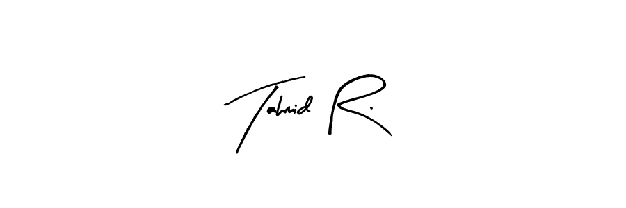 Arty Signature is a professional signature style that is perfect for those who want to add a touch of class to their signature. It is also a great choice for those who want to make their signature more unique. Get Tahmid R. name to fancy signature for free. Tahmid R. signature style 8 images and pictures png