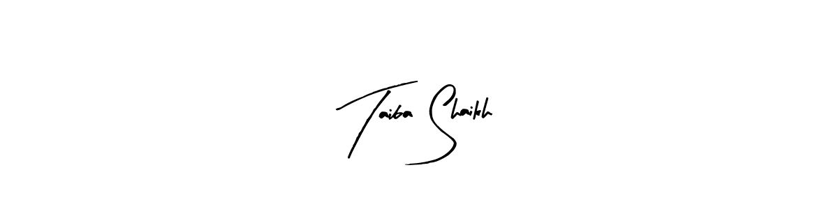 Arty Signature is a professional signature style that is perfect for those who want to add a touch of class to their signature. It is also a great choice for those who want to make their signature more unique. Get Taiba Shaikh name to fancy signature for free. Taiba Shaikh signature style 8 images and pictures png
