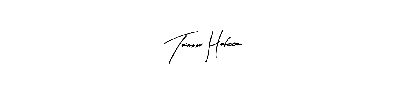 How to make Taimoor Hafeez name signature. Use Arty Signature style for creating short signs online. This is the latest handwritten sign. Taimoor Hafeez signature style 8 images and pictures png
