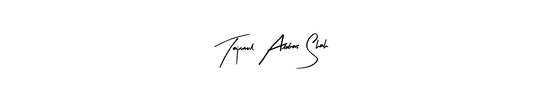 The best way (Arty Signature) to make a short signature is to pick only two or three words in your name. The name Tajmmul Abbas Shah include a total of six letters. For converting this name. Tajmmul Abbas Shah signature style 8 images and pictures png