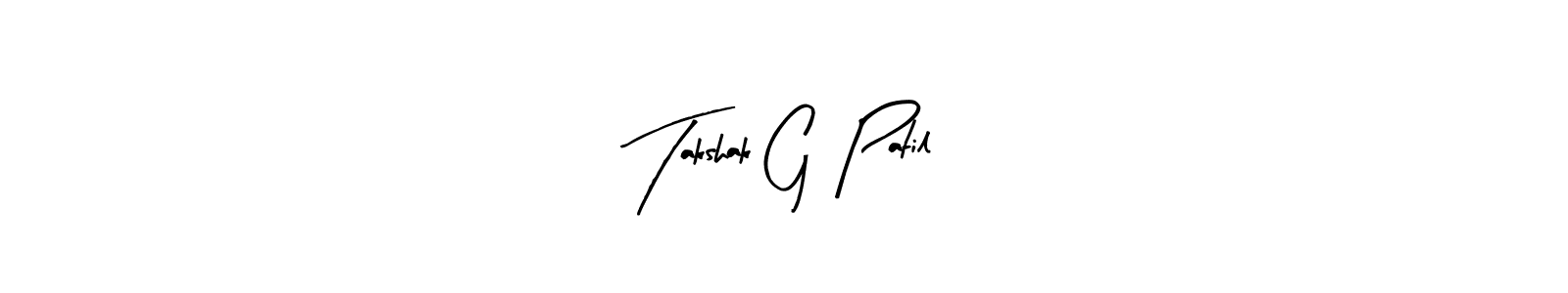 Similarly Arty Signature is the best handwritten signature design. Signature creator online .You can use it as an online autograph creator for name Takshak G  Patil. Takshak G  Patil signature style 8 images and pictures png