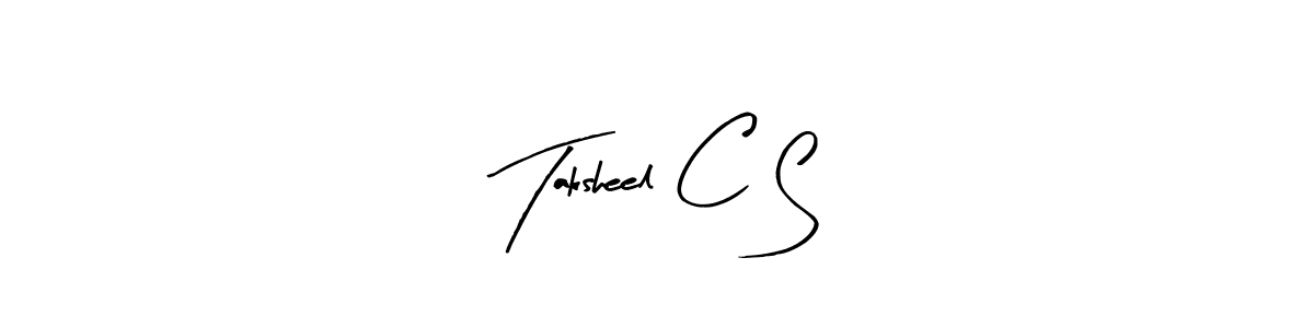 Similarly Arty Signature is the best handwritten signature design. Signature creator online .You can use it as an online autograph creator for name Taksheel C S. Taksheel C S signature style 8 images and pictures png