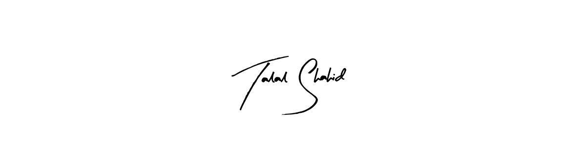 The best way (Arty Signature) to make a short signature is to pick only two or three words in your name. The name Talal Shahid include a total of six letters. For converting this name. Talal Shahid signature style 8 images and pictures png