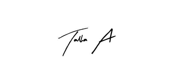 if you are searching for the best signature style for your name Talha A. so please give up your signature search. here we have designed multiple signature styles  using Arty Signature. Talha A signature style 8 images and pictures png