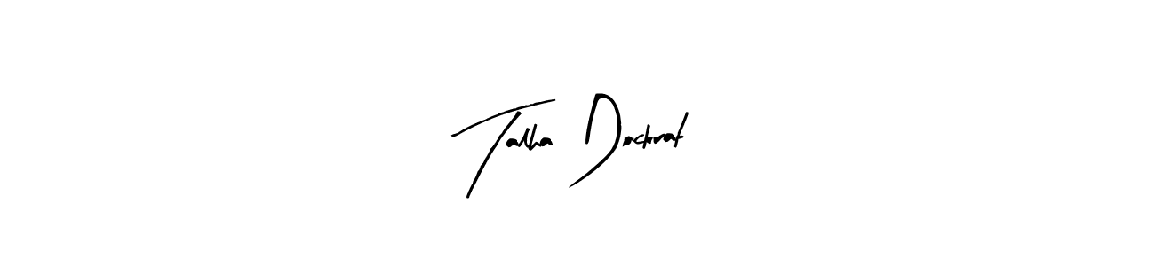 Use a signature maker to create a handwritten signature online. With this signature software, you can design (Arty Signature) your own signature for name Talha Dockrat. Talha Dockrat signature style 8 images and pictures png