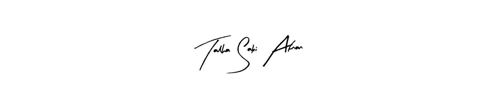 Arty Signature is a professional signature style that is perfect for those who want to add a touch of class to their signature. It is also a great choice for those who want to make their signature more unique. Get Talha Saki Afnan name to fancy signature for free. Talha Saki Afnan signature style 8 images and pictures png