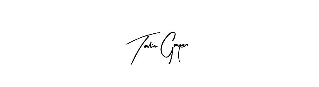 How to make Talim Gayen name signature. Use Arty Signature style for creating short signs online. This is the latest handwritten sign. Talim Gayen signature style 8 images and pictures png