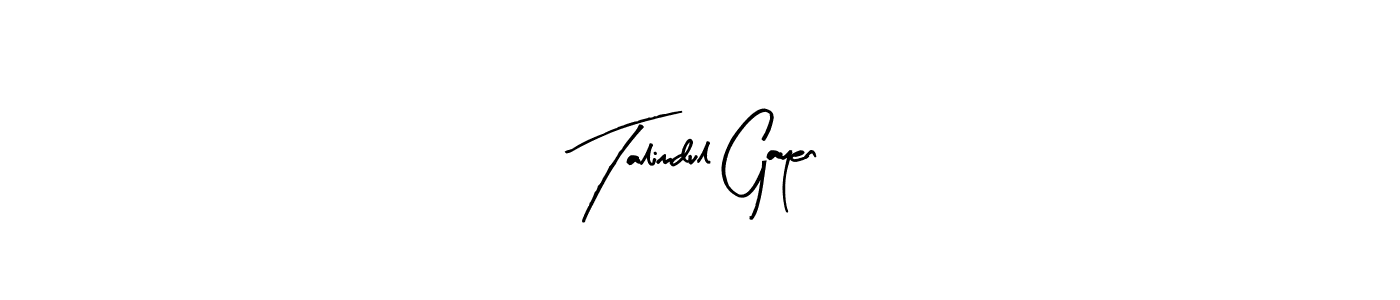 if you are searching for the best signature style for your name Talimdul Gayen. so please give up your signature search. here we have designed multiple signature styles  using Arty Signature. Talimdul Gayen signature style 8 images and pictures png