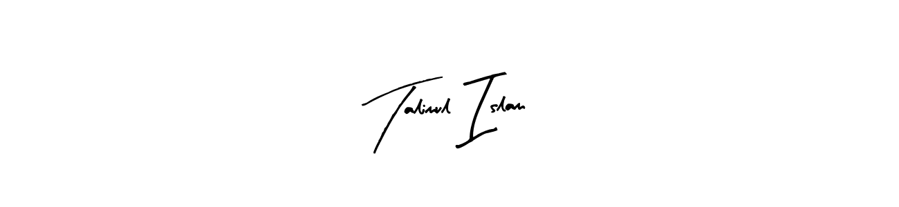 The best way (Arty Signature) to make a short signature is to pick only two or three words in your name. The name Talimul Islam include a total of six letters. For converting this name. Talimul Islam signature style 8 images and pictures png
