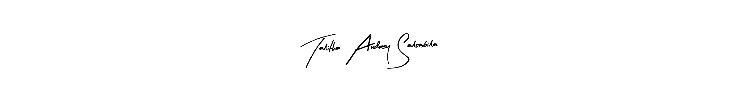 Make a beautiful signature design for name Talitha Audrey Salsabila. With this signature (Arty Signature) style, you can create a handwritten signature for free. Talitha Audrey Salsabila signature style 8 images and pictures png