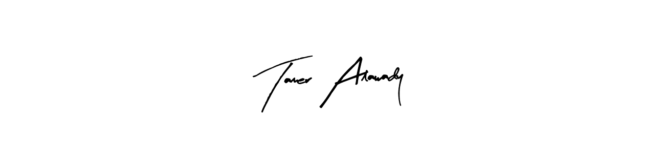 The best way (Arty Signature) to make a short signature is to pick only two or three words in your name. The name Tamer Alawady include a total of six letters. For converting this name. Tamer Alawady signature style 8 images and pictures png