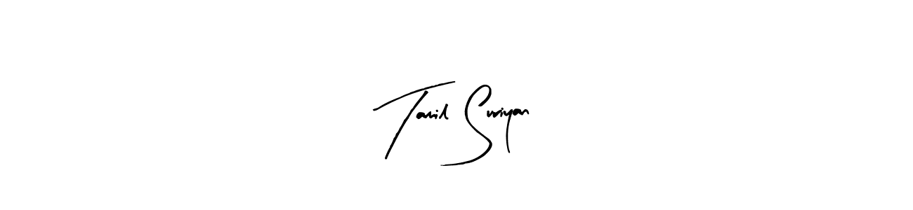 Arty Signature is a professional signature style that is perfect for those who want to add a touch of class to their signature. It is also a great choice for those who want to make their signature more unique. Get Tamil Suriyan name to fancy signature for free. Tamil Suriyan signature style 8 images and pictures png