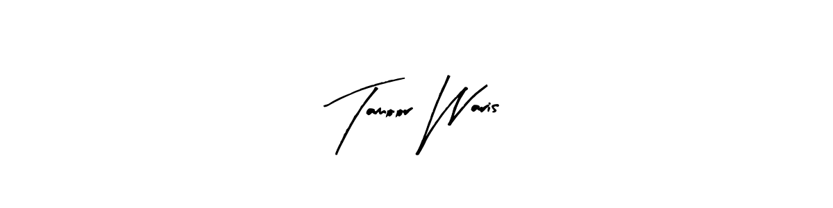 Similarly Arty Signature is the best handwritten signature design. Signature creator online .You can use it as an online autograph creator for name Tamoor Waris. Tamoor Waris signature style 8 images and pictures png