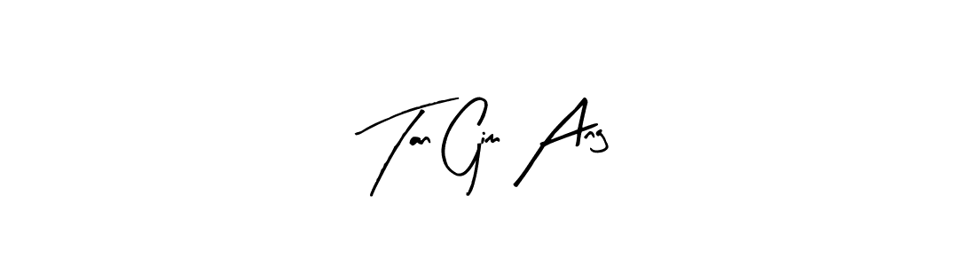 The best way (Arty Signature) to make a short signature is to pick only two or three words in your name. The name Tan Gim Ang include a total of six letters. For converting this name. Tan Gim Ang signature style 8 images and pictures png