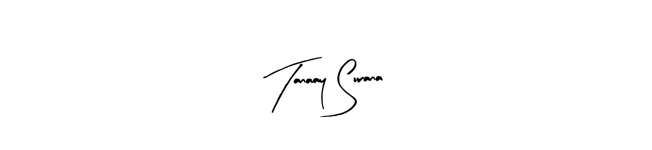 How to make Tanaay Surana name signature. Use Arty Signature style for creating short signs online. This is the latest handwritten sign. Tanaay Surana signature style 8 images and pictures png