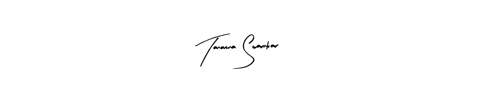 The best way (Arty Signature) to make a short signature is to pick only two or three words in your name. The name Tanamna Swarnkar include a total of six letters. For converting this name. Tanamna Swarnkar signature style 8 images and pictures png