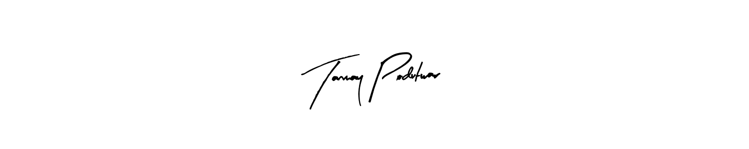 Arty Signature is a professional signature style that is perfect for those who want to add a touch of class to their signature. It is also a great choice for those who want to make their signature more unique. Get Tanmay Podutwar name to fancy signature for free. Tanmay Podutwar signature style 8 images and pictures png