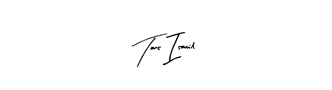 The best way (Arty Signature) to make a short signature is to pick only two or three words in your name. The name Tans Isamil include a total of six letters. For converting this name. Tans Isamil signature style 8 images and pictures png