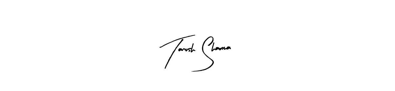 You should practise on your own different ways (Arty Signature) to write your name (Tanush Sharma) in signature. don't let someone else do it for you. Tanush Sharma signature style 8 images and pictures png