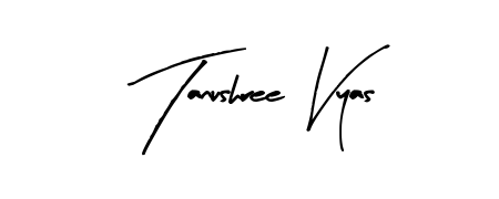 A sleek calligraphic signature for name Tanushree Vyas utilizing Arty Signature styling. Great for adding personal signatures to photos and art. Tanushree Vyas signature style 8 images and pictures png
