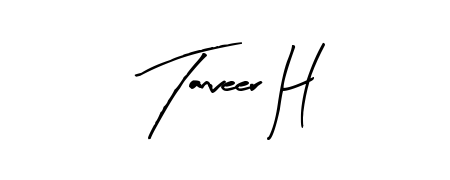 Transform the name Tanveer H into a signature masterpiece using Arty Signature font. Ideal for photographers, artists, and creators looking for watermarks. Tanveer H signature style 8 images and pictures png