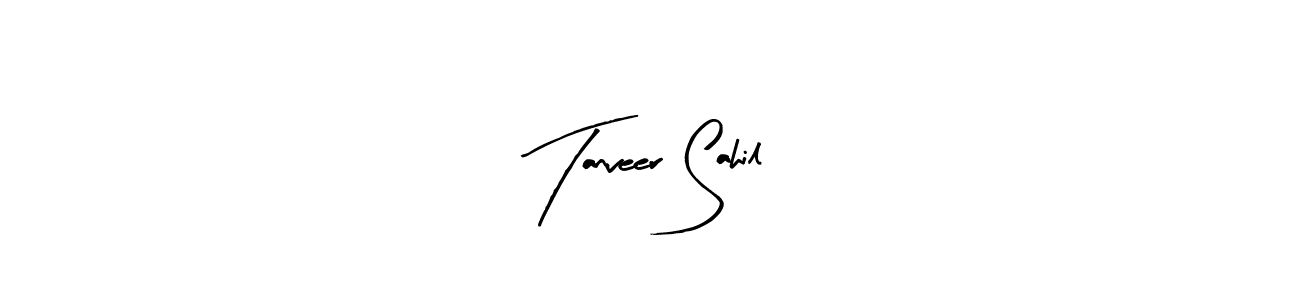 Use a signature maker to create a handwritten signature online. With this signature software, you can design (Arty Signature) your own signature for name Tanveer Sahil. Tanveer Sahil signature style 8 images and pictures png