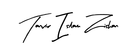 A sleek calligraphic signature for name Tanvir Islam Zishan utilizing Arty Signature styling. Great for adding personal signatures to photos and art. Tanvir Islam Zishan signature style 8 images and pictures png