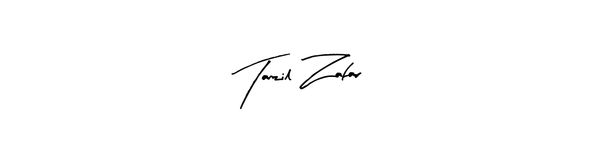 How to make Tanzil Zafar name signature. Use Arty Signature style for creating short signs online. This is the latest handwritten sign. Tanzil Zafar signature style 8 images and pictures png