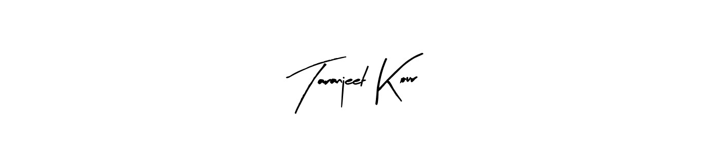 Arty Signature is a professional signature style that is perfect for those who want to add a touch of class to their signature. It is also a great choice for those who want to make their signature more unique. Get Taranjeet Kour name to fancy signature for free. Taranjeet Kour signature style 8 images and pictures png