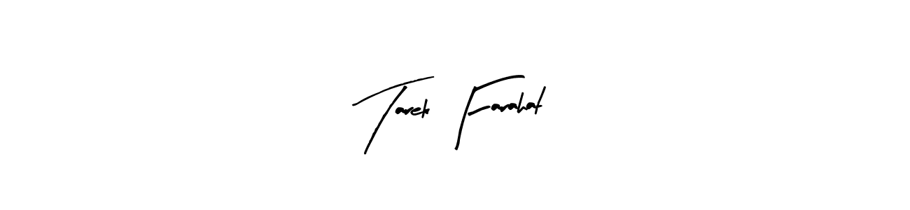 Use a signature maker to create a handwritten signature online. With this signature software, you can design (Arty Signature) your own signature for name Tarek Farahat. Tarek Farahat signature style 8 images and pictures png