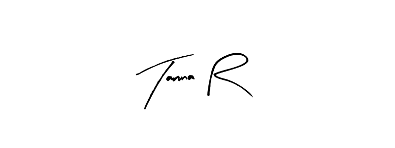 Design your own signature with our free online signature maker. With this signature software, you can create a handwritten (Arty Signature) signature for name Taruna R. Taruna R signature style 8 images and pictures png