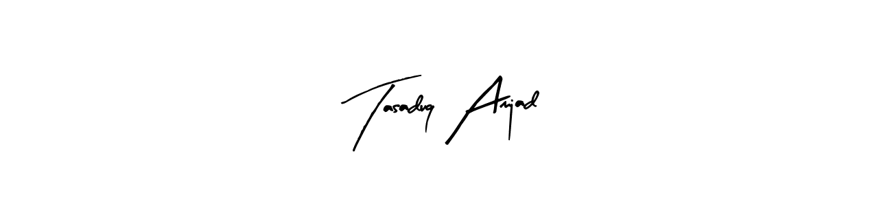 How to make Tasaduq Amjad name signature. Use Arty Signature style for creating short signs online. This is the latest handwritten sign. Tasaduq Amjad signature style 8 images and pictures png