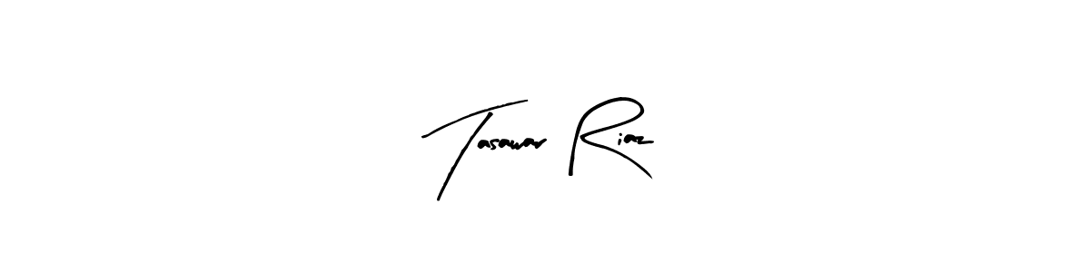 The best way (Arty Signature) to make a short signature is to pick only two or three words in your name. The name Tasawar Riaz include a total of six letters. For converting this name. Tasawar Riaz signature style 8 images and pictures png