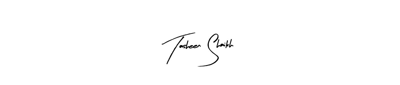 Make a beautiful signature design for name Tasheen Shaikh. With this signature (Arty Signature) style, you can create a handwritten signature for free. Tasheen Shaikh signature style 8 images and pictures png