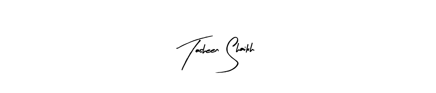 Create a beautiful signature design for name Tasheen Shaikh. With this signature (Arty Signature) fonts, you can make a handwritten signature for free. Tasheen Shaikh signature style 8 images and pictures png