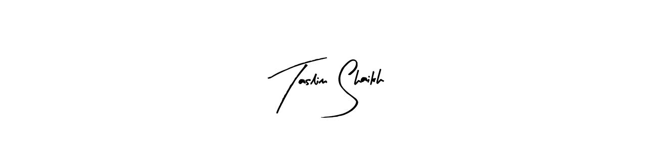 Arty Signature is a professional signature style that is perfect for those who want to add a touch of class to their signature. It is also a great choice for those who want to make their signature more unique. Get Taslim Shaikh name to fancy signature for free. Taslim Shaikh signature style 8 images and pictures png