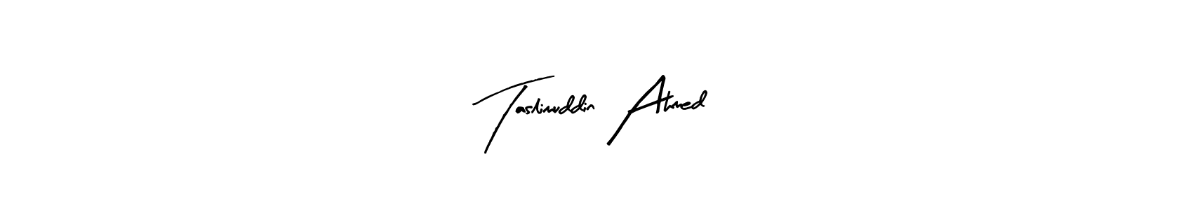 Similarly Arty Signature is the best handwritten signature design. Signature creator online .You can use it as an online autograph creator for name Taslimuddin Ahmed. Taslimuddin Ahmed signature style 8 images and pictures png