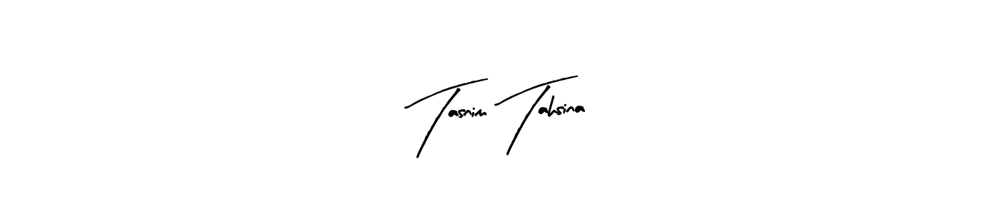 Arty Signature is a professional signature style that is perfect for those who want to add a touch of class to their signature. It is also a great choice for those who want to make their signature more unique. Get Tasnim Tahsina name to fancy signature for free. Tasnim Tahsina signature style 8 images and pictures png