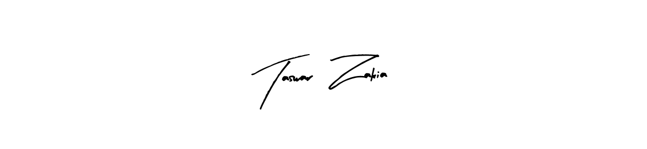 Create a beautiful signature design for name Taswar  Zakia. With this signature (Arty Signature) fonts, you can make a handwritten signature for free. Taswar  Zakia signature style 8 images and pictures png