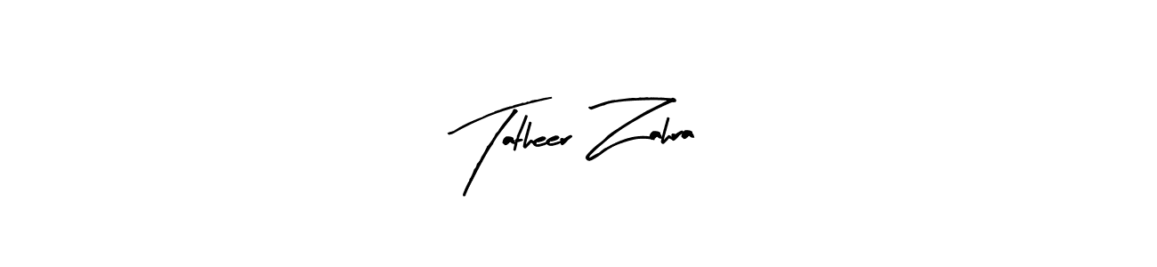 How to make Tatheer Zahra name signature. Use Arty Signature style for creating short signs online. This is the latest handwritten sign. Tatheer Zahra signature style 8 images and pictures png