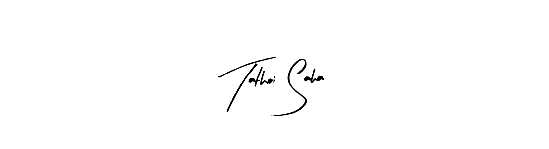 Similarly Arty Signature is the best handwritten signature design. Signature creator online .You can use it as an online autograph creator for name Tathoi Saha. Tathoi Saha signature style 8 images and pictures png